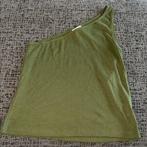 Olive Green One-Shoulder Women's Top